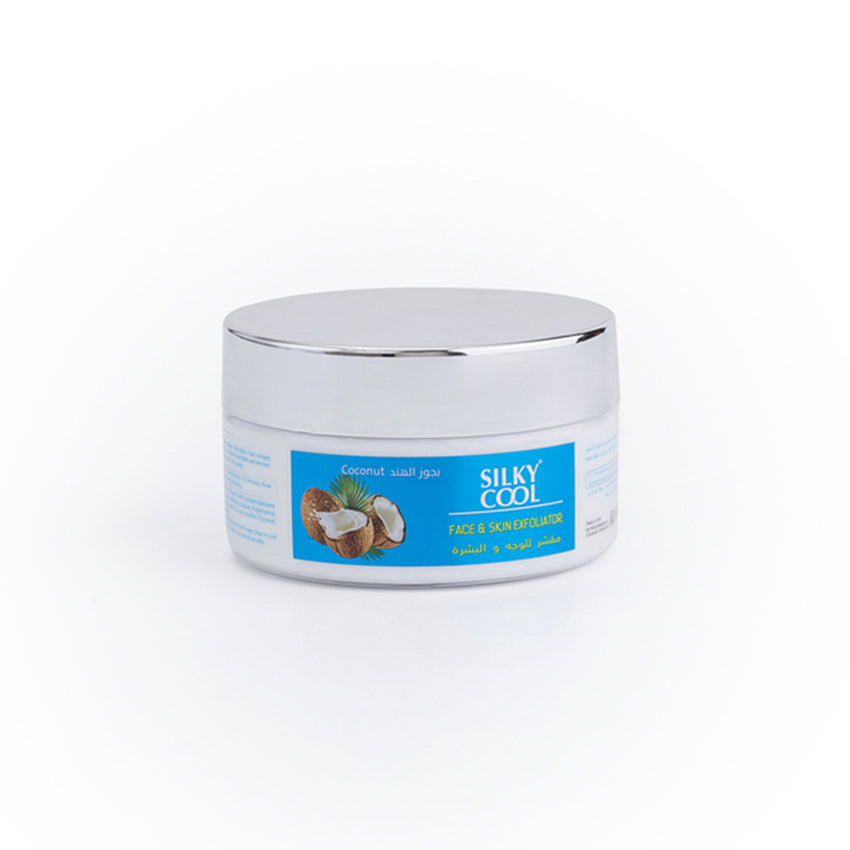 Silky Cool Face & Skin Exfoliator 200ml - Coconut -  Front View