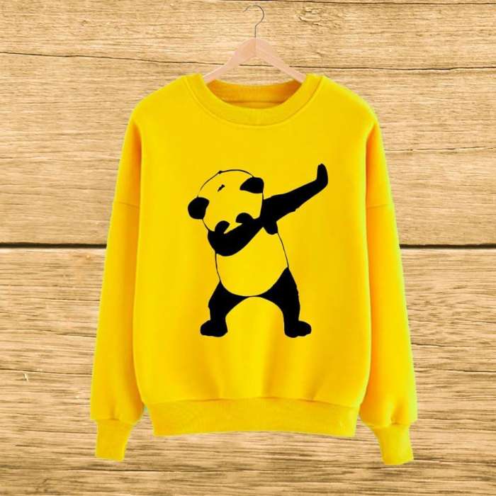 Yellow Panda Dab sweat shirt For and Women - AceCart Warm Hooded Sweatshirt in Yellow