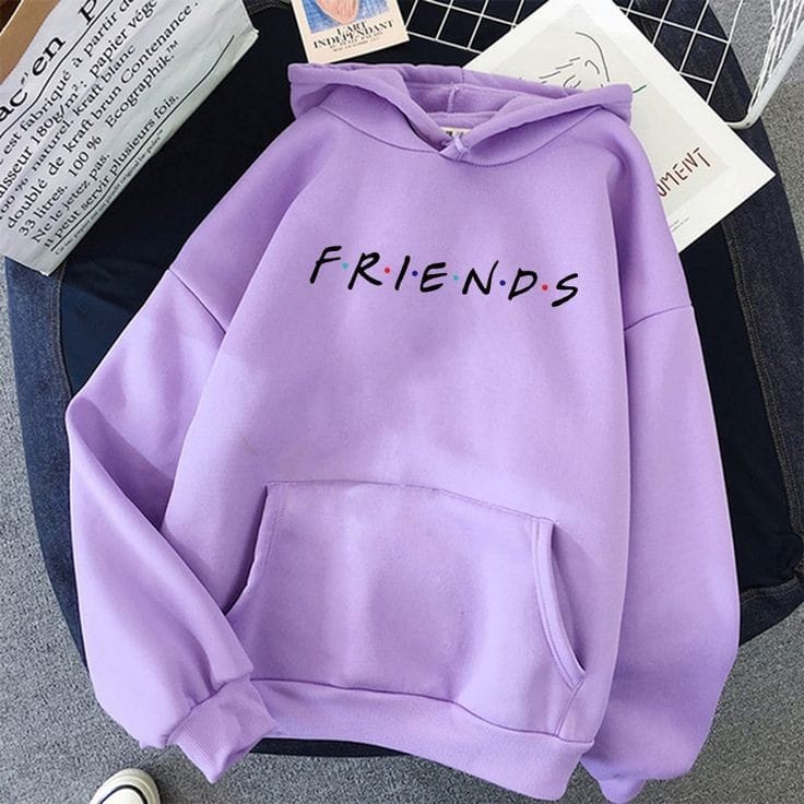 Friends Purple Fleece Full Sleeves Pull Over Hoodie For Women