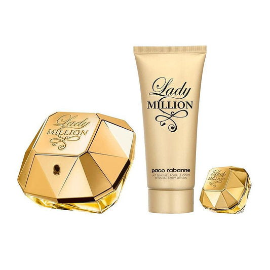 Pacco Lady Million Set, For Women, Eau De Parfum 80ml+ Body Lotion 100ml - Front View