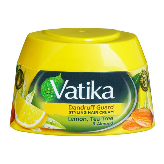 Dabur Vatika Lemon, Tea Tree & Almond Dandruff Guard Styling Hair Cream, 140ml - Front View