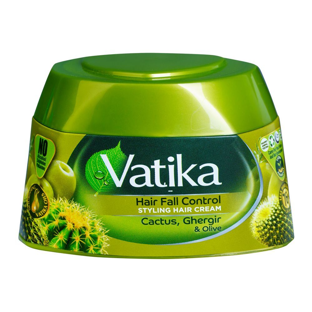 Dabur Vatika Cactus,Ghergir & Olive Hair Fall Control Hair Styling Cream, 140ml - Front View