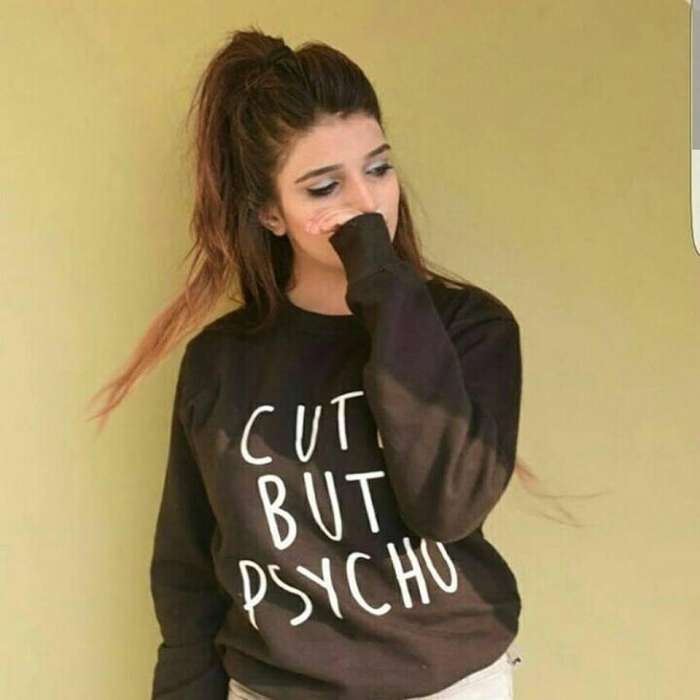 Cute But Psycho Sweatshirt - AceCart Warm Hooded Sweatshirt in Black