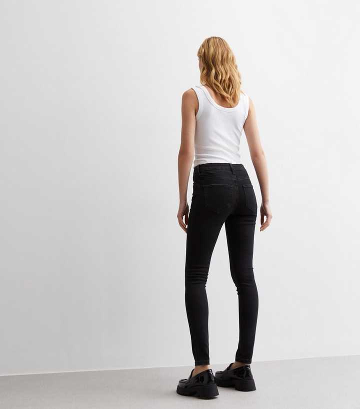 Black Low Rise Lau Skinny Jeans - Back View - AceCart