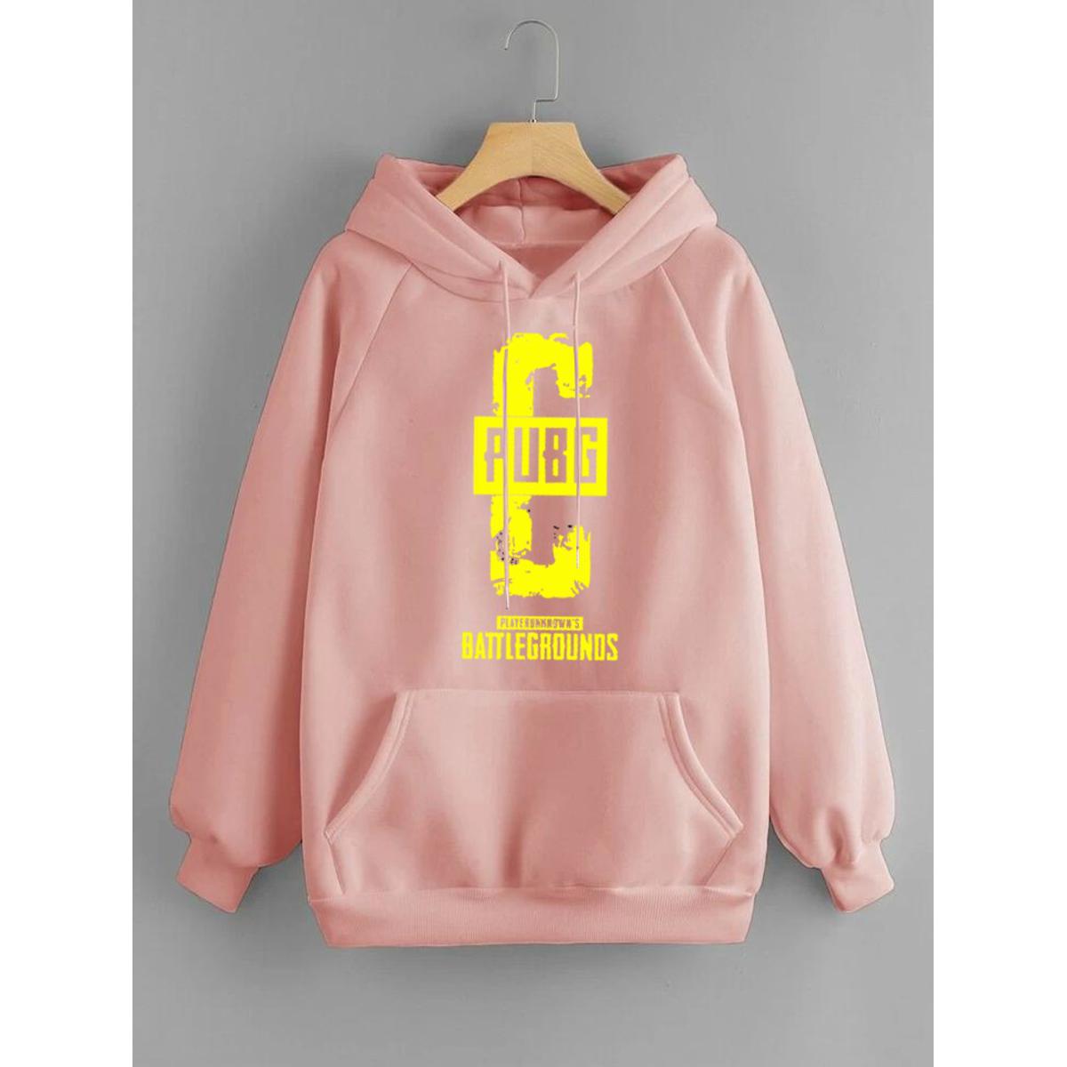 Pubg Printed Fleece Full Sleeves Pull Over Hoodie For Men