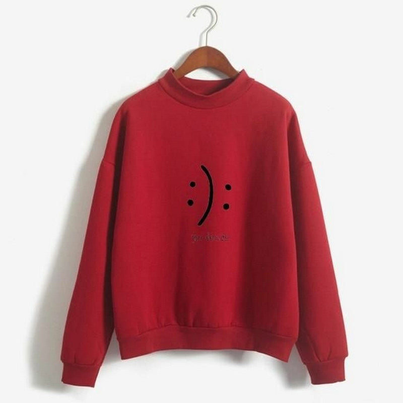 Red You Decide Fleece Full Sleeves Pull Over Sweatshirt For Women