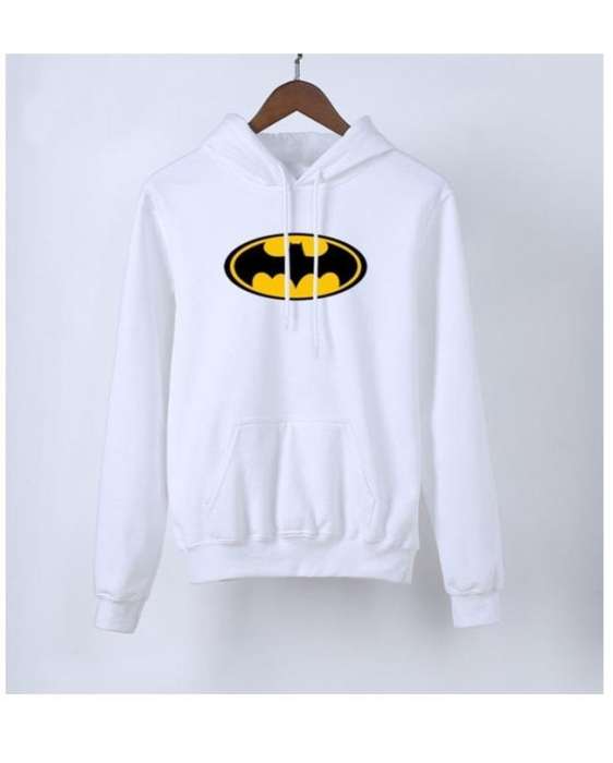 White bat man hoodie for womens both - AceCart Warm Hooded Sweatshirt in White