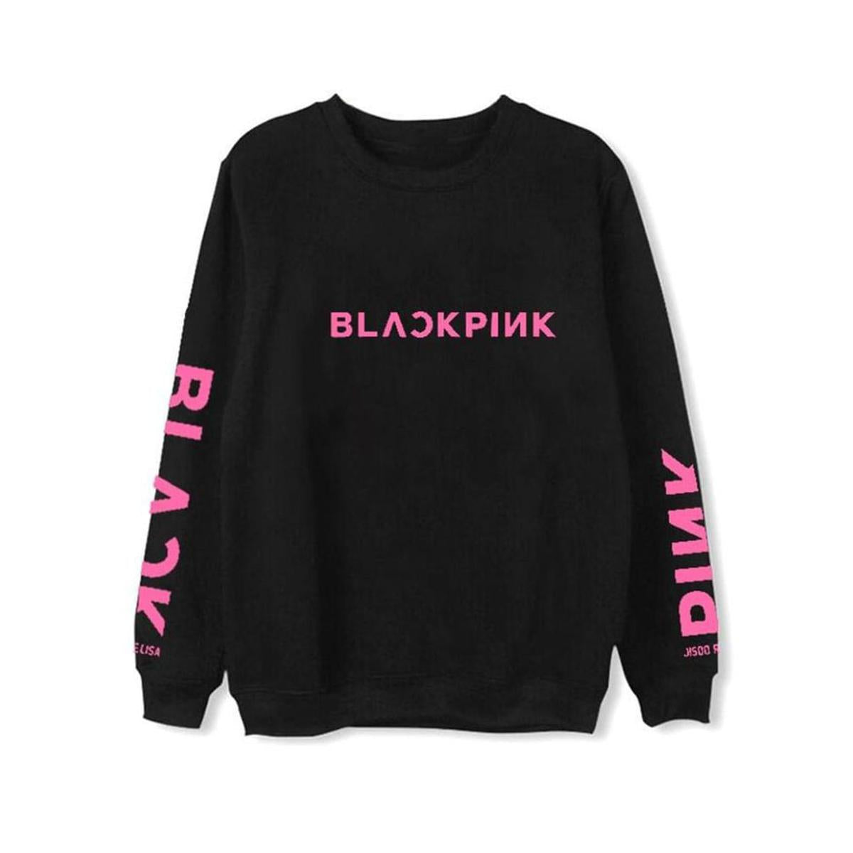 Blackpink Printed Fleece Full Sleeves Pull Over Sweatshirt For Women