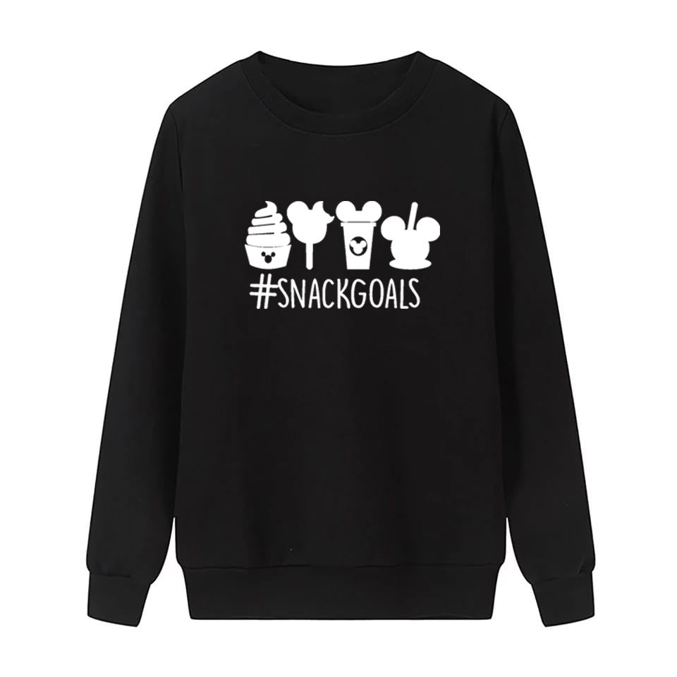 Snack Goals Fleece Full Sleeves Pull Over Sweatshirt For Women