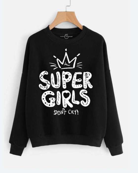 Ladies Printed sweatshirt - AceCart Warm Hooded Sweatshirt in Black