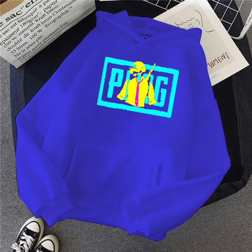 Pubg Printed Fleece Full Sleeves Pull Over Hoodie For Men