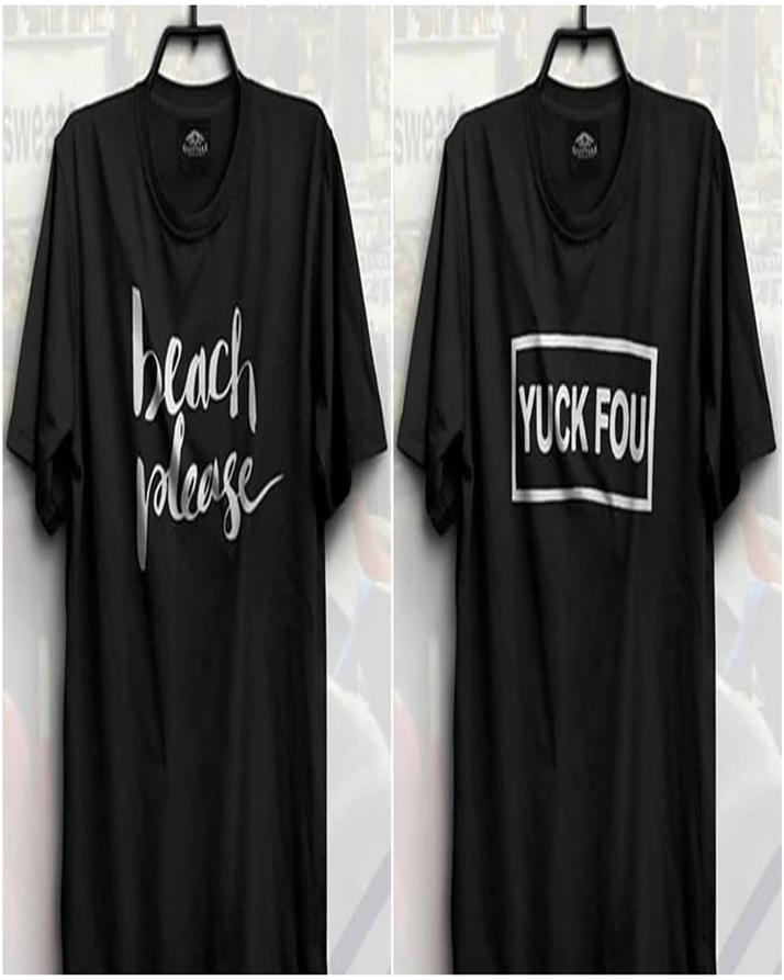 Pack Of 2 - Black Cotton Printed T-Shirts For Women - Front View - AceCart