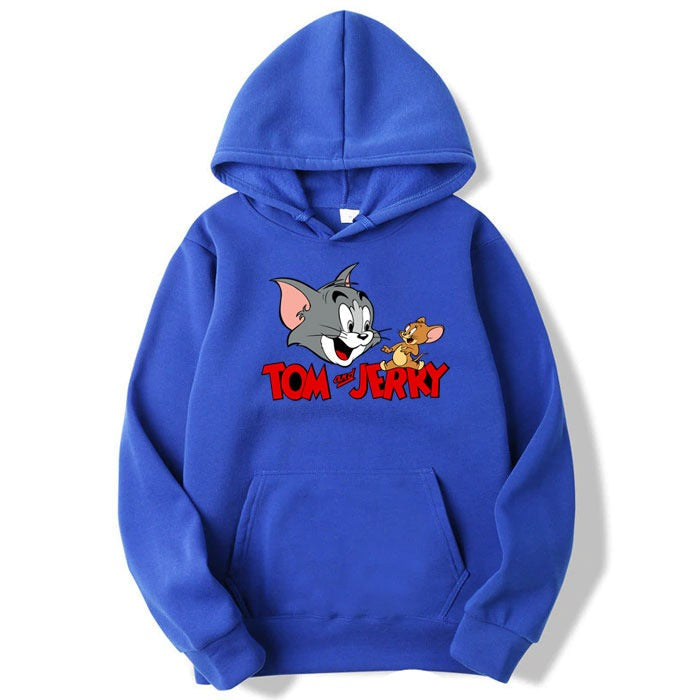 Tom And Jerry Fleece Full Sleeves Pull Over Hoodie For Women