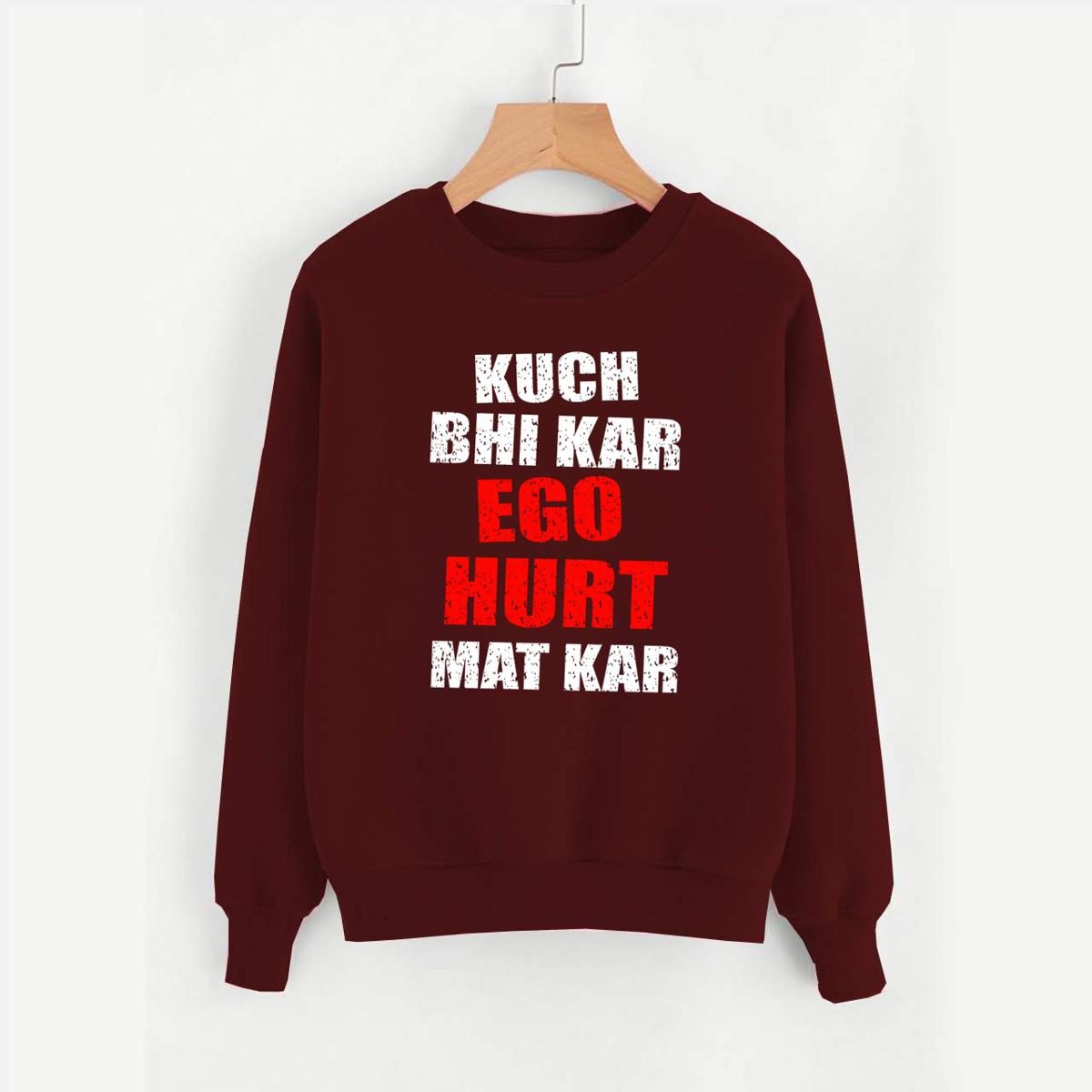 Hurt Mat Kar Printed Fleece Full Sleeves Pull Over Sweatshirt For Men And Women