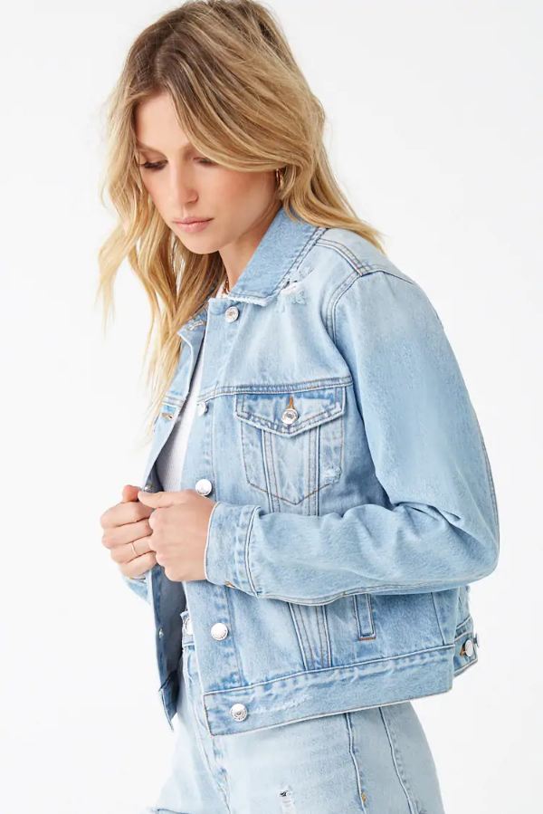 Light blue womens denim jacket hotsell