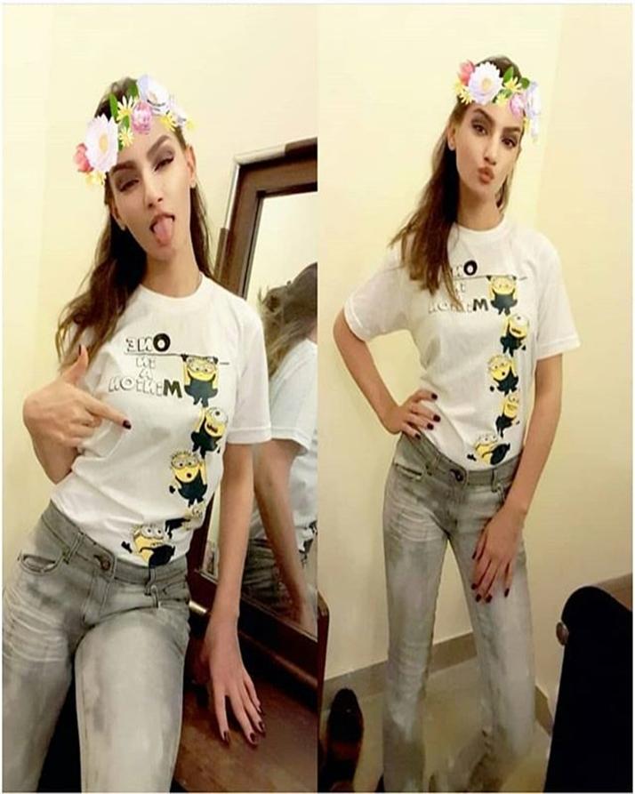 White One In A Minion Cotton Printed T-Shirt For Women - Front View - AceCart