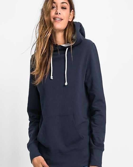 Navy Blue Womens hoodie - AceCart Warm Hooded Sweatshirt in Navy Blue