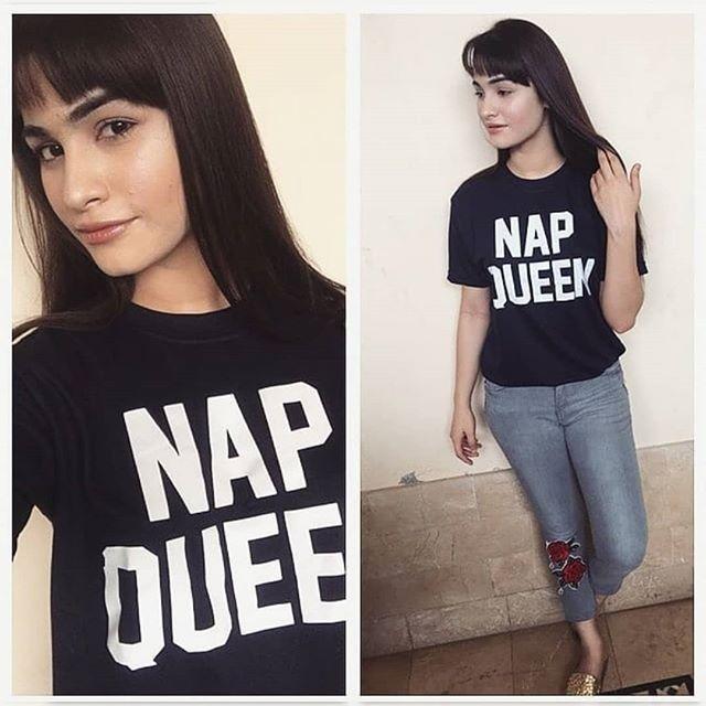 Black Nap Queen Cotton Printed T-Shirt For Women - Front View - AceCart