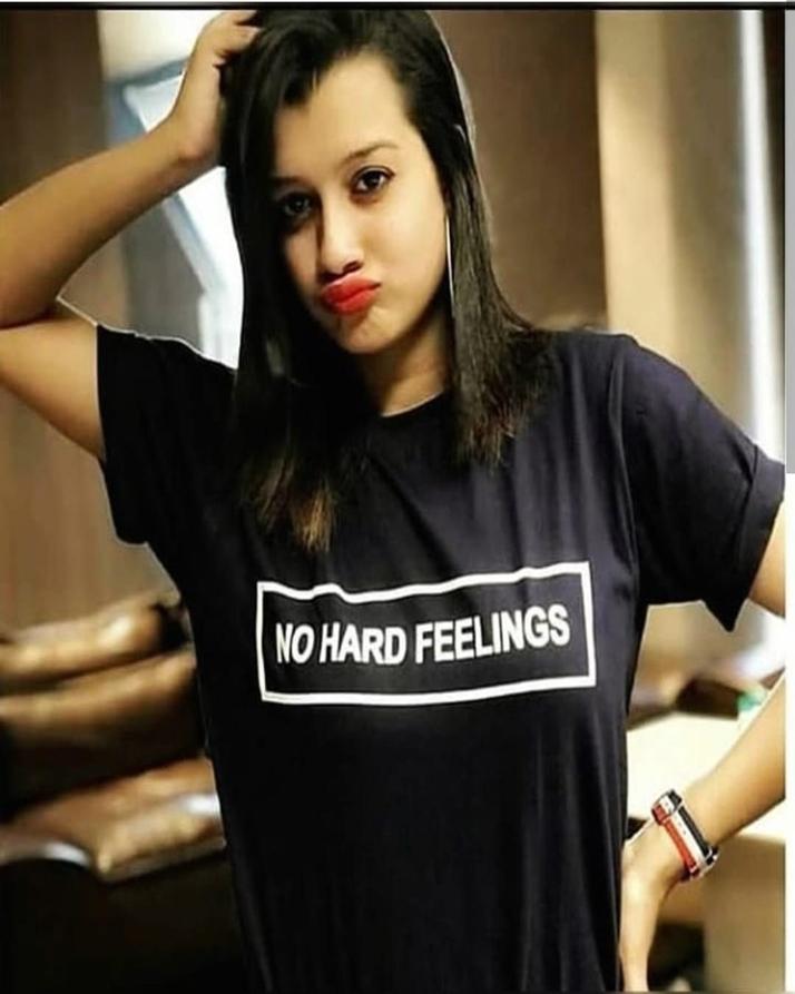 Black No Hard Feelings Cotton Printed T-Shirt For Women - Front View - AceCart