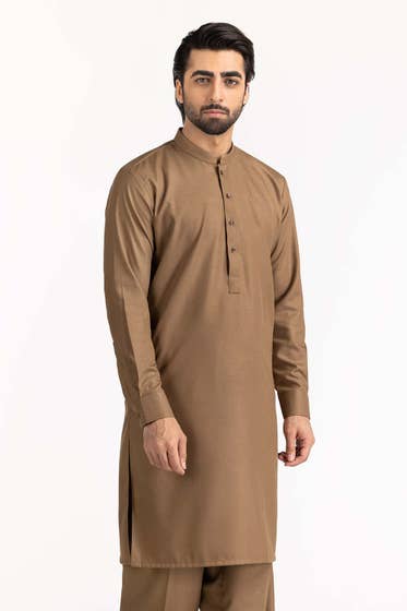 Gold Brown Basic Shalwar Kameez