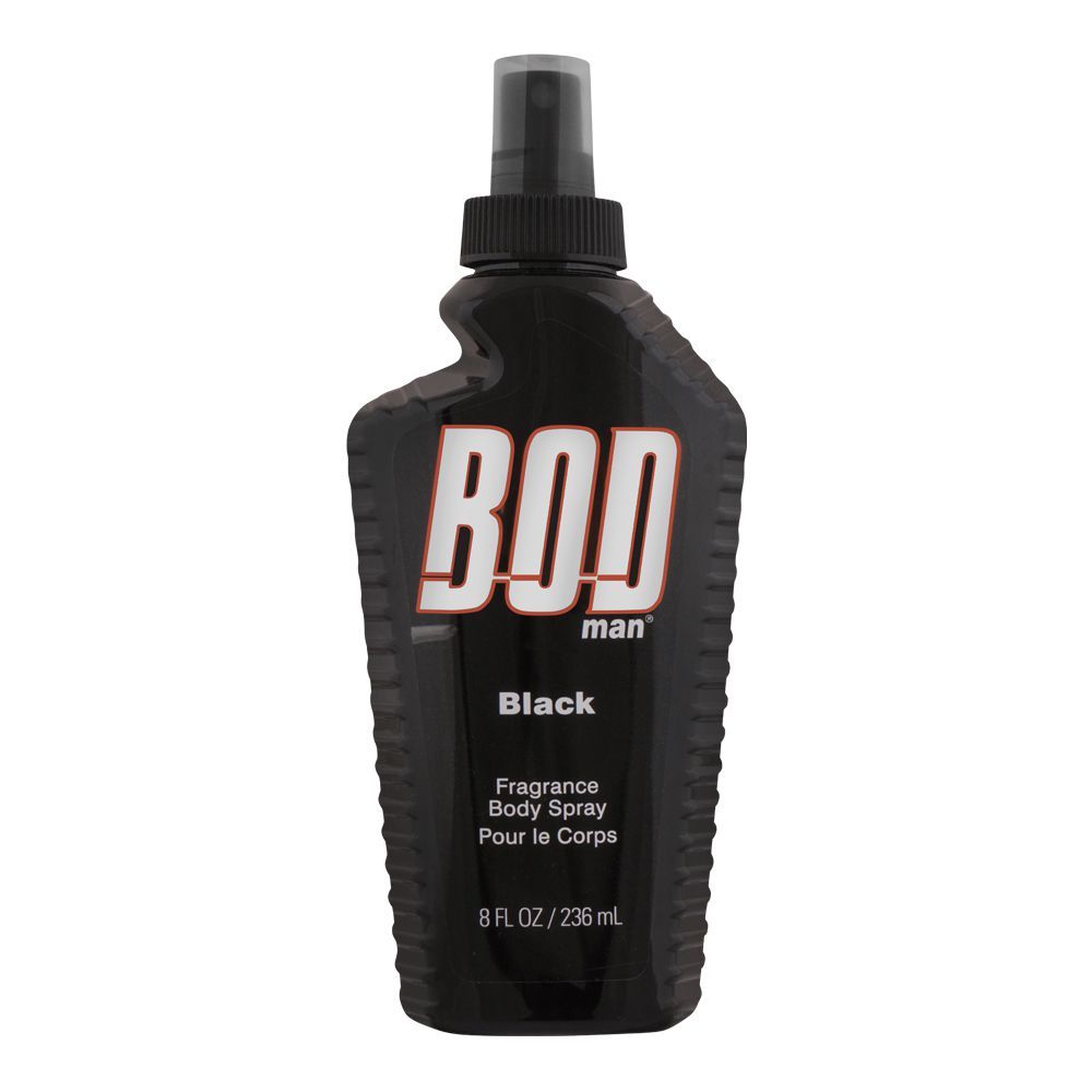 Bod Man Black Body Spray, For Men, 236ml - Front View