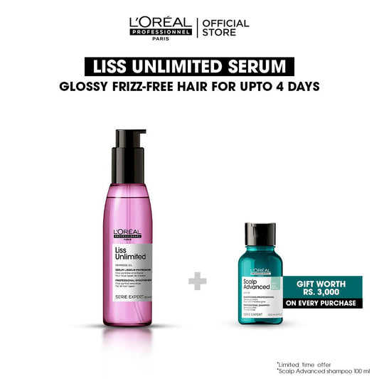 L'Oreal Professionnel Serie Expert Liss Unlimited Serum 125 ML - For Frizzy & Unruly Hair With Pro-Keratin - Front View