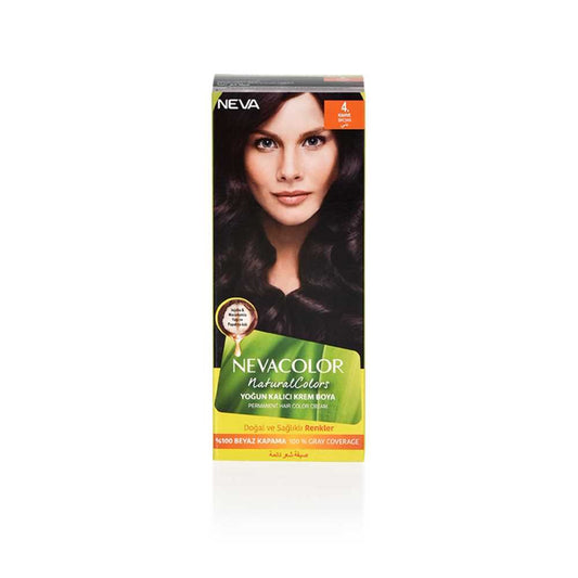 Neva Hair Color, 50ml, Kit Pack No. 4 Brown -  Front View