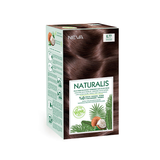 Neva Naturalis Hair Color, 60ml, Kit Pack No. 6.77 Hot Chocolate -  Front View