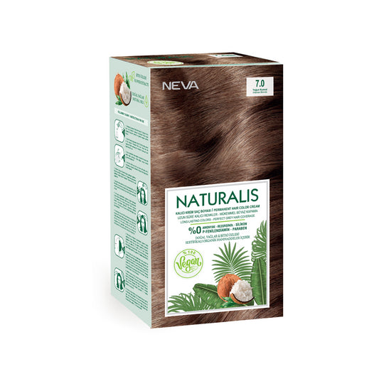 Neva Naturalis Hair Color, 60ml, Kit Pack No. 7.0 Intense Blonde -  Front View