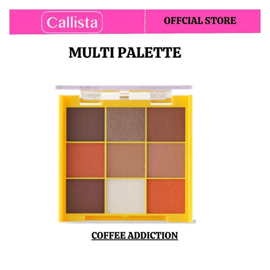 Callista Multi Palette, Vegan, High Color Payoff & Soft Texture, 0.79g X 9, 103 Coffee Addiction - Front View