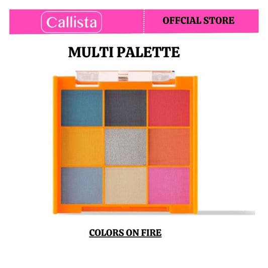 Callista Multi Palette, Vegan, High Color Payoff & Soft Texture, 0.79g X 9, 101 Colors On Fire - Front View