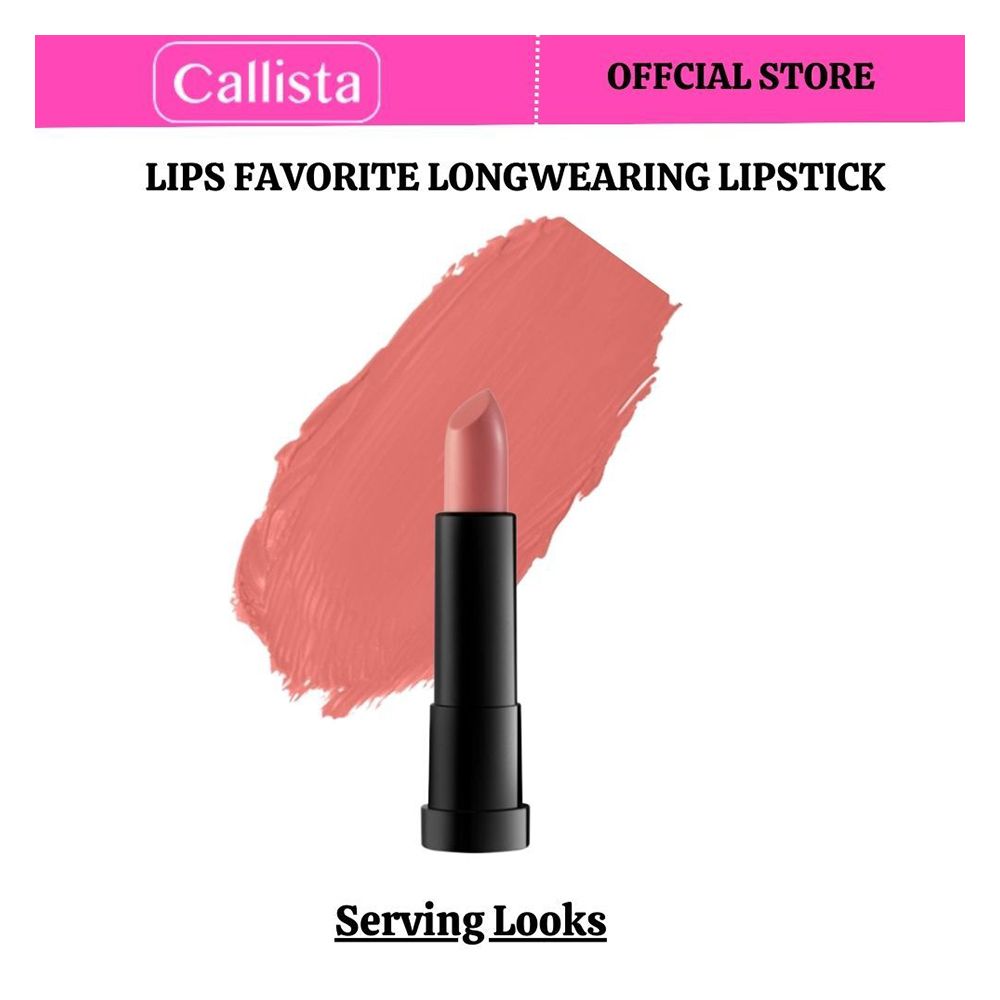 Callista Lips Favorite Longwearing Lipstick, Vegan, Macadamia Oil, Shea Butter & Cruelty Free, 4g, 301 Serving Looks - Front View