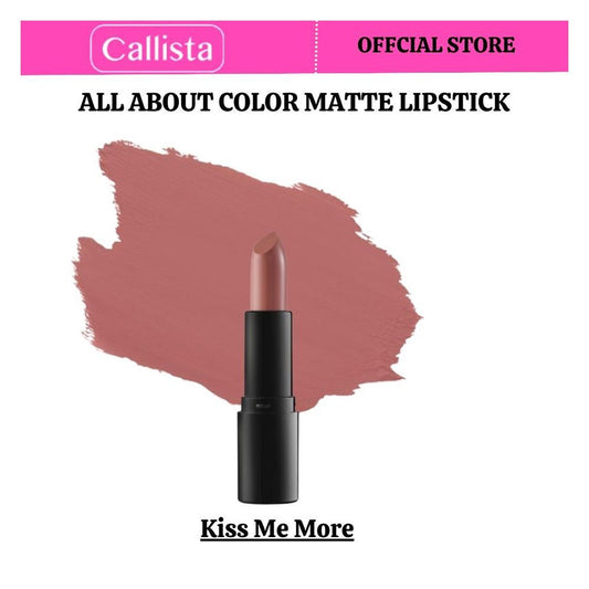 Callista All About Color Matte Lipstick, Vegan, Macadamia Oil, Vitamin E & Cruelty Free, 4g, 507 Kiss Me More - Front View