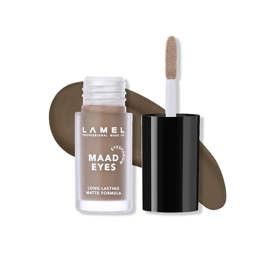 LAMEL Maad Eyes Liquid Eyeshadow, Long Lasting Waterproof Matte Eye Tint, 404 Dark Chocolate - Front View