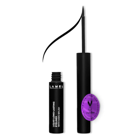 LAMEL Liquid Long Lasting Eyeliner With Hard Brush, 4ml, 402 Graphite Black - Front View