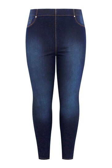 Yours Curve Pull On Bum Shaper Lola Jeggings - Stylish Women's Jeggings - Available In Blue