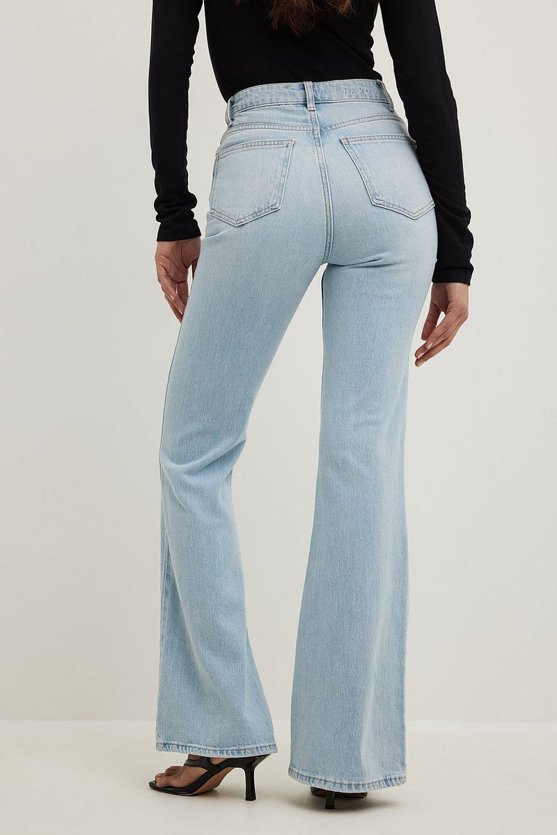 Flared High Waist Jeans For Womens