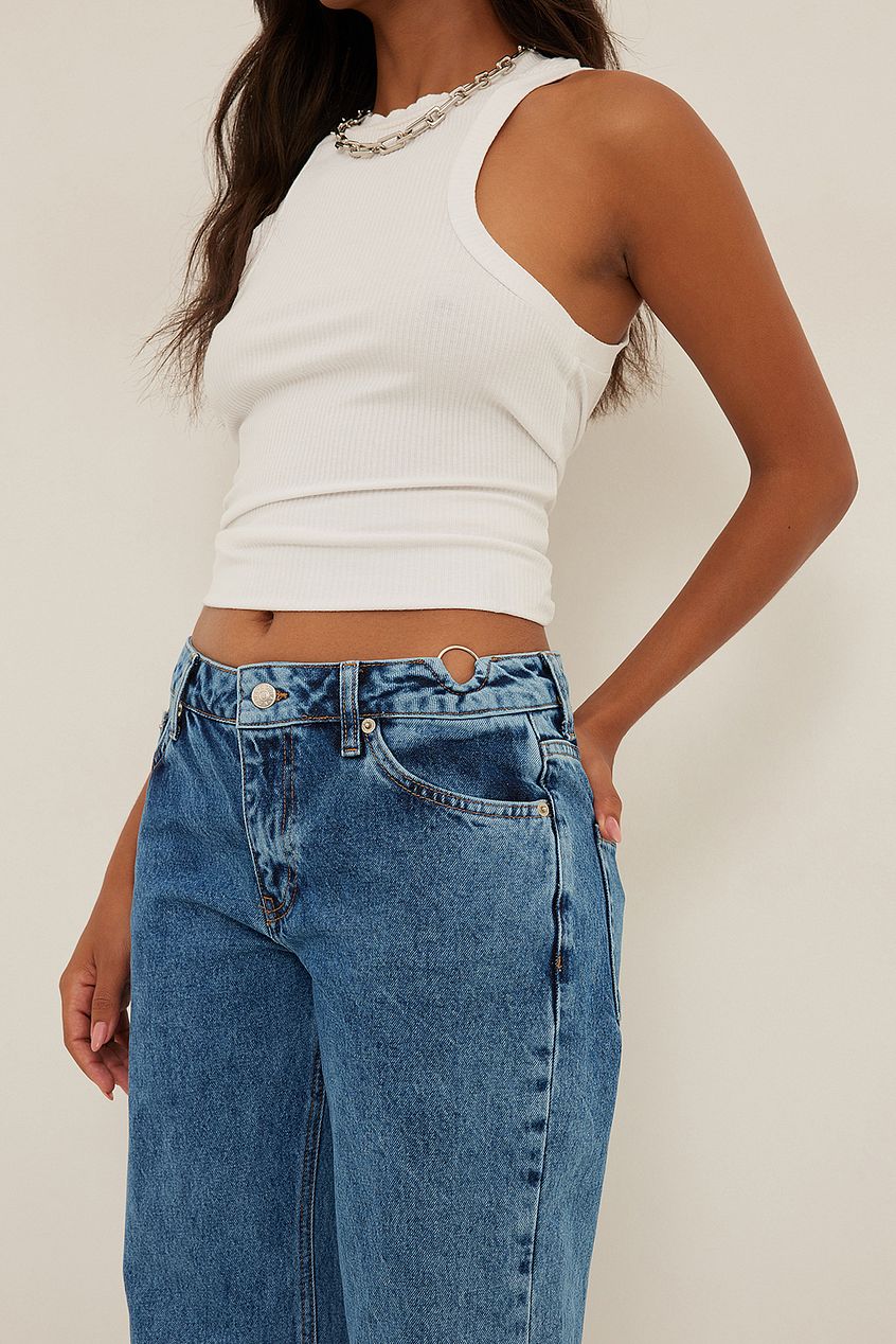 Waist Ring Detail Denim For Womens