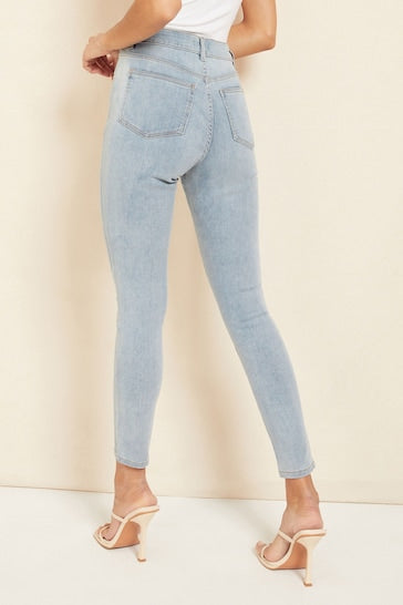 Friends Like These High Waisted Jeggings - Stylish Women's Jeggings - Available In Bleach Blue