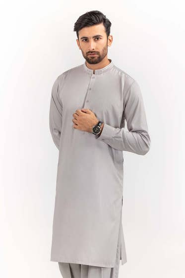 Silver Grey Basic Shalwar Kameez