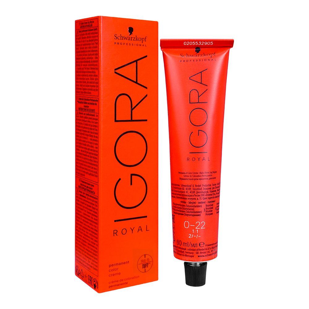 Schwarzkopf Igora Royal Hair Color 0-22 Anti Orange Concentrate -  Front View